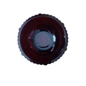 Vintage Avon 1876 Cape Cod Ruby Red Glass Serving Bowl - 8.5" Scalloped